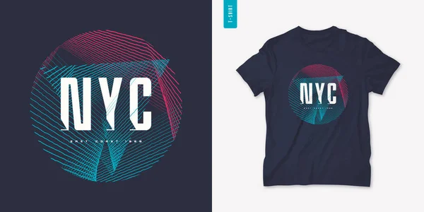 New York City t-shirt vector ontwerp, poster, print, sjabloon — Stockvector