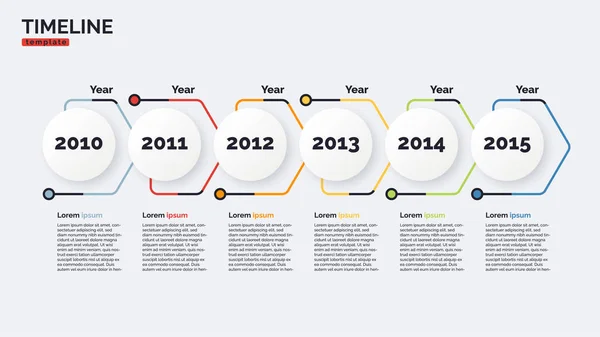 Vector tijdlijn minimale infographic concept template met zes perioden van tijd. Aanpasbare beroerte — Stockvector