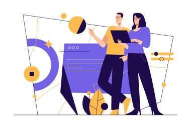 Medya, teknoloji ve iletişim konularında modernleşmemiş düz stil vektör çizimi. Düzenlenebilir vuruş