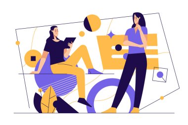 Medya, teknoloji ve iletişim konularında modernleşmemiş düz stil vektör çizimi. Düzenlenebilir vuruş