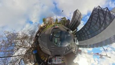 Eşsiz ve Ultra Geniş Panoramik Style Görüntüleri Londra Merkez Şehri 20 Ocak 2026 'da Şehir Aracıyla Sokaklar Arasında Araba Sürerken