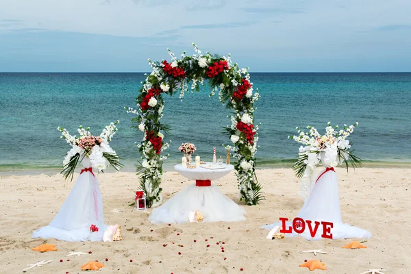 Decoraciones para bodas en el océano — Foto de Stock