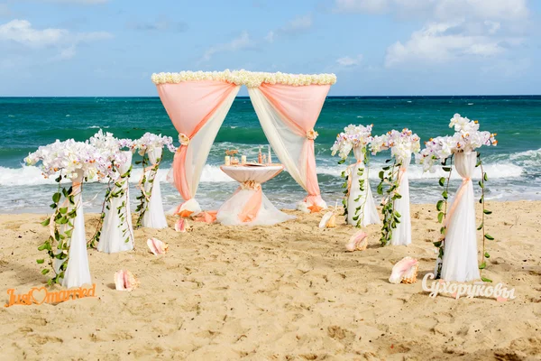 Decoraciones para bodas en el océano —  Fotos de Stock