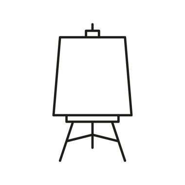 Tablo Hattı Simgesi ile Easel. Sanat yaratımı, boyama ve tasarım ana hatları sembolü. Sanatsal İfade ve Yaratıcılık Aracı. Düzenlenebilir Vuruş. İzole Vektör İllüstrasyonu.