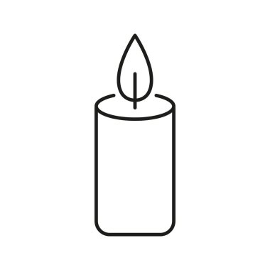 Mum Hattı Simgesi. Rahatlama, meditasyon ve ruhsal bütünlük ana hatları. Aromaterapi ve ev dekorasyonu. Düzenlenebilir Vuruş. İzole Vektör İllüstrasyonu.