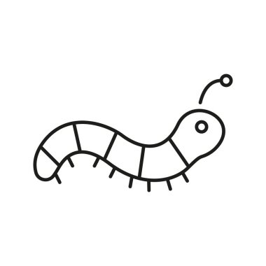 Tırtıl Solucan Hattı Simgesi. Tarım Vebası veya Toprak Böceği Ana Hattı Sembolü. Tarım Böceği ve Doğal Organizma. Düzenlenebilir Vuruş. İzole Vektör İllüstrasyonu.