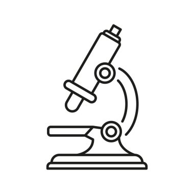 Mikroskop Hattı Simgesi. Bilimsel Araştırma ve Laboratuar Malzemeleri Özet Sembolü. Biyoloji ve Mikrobiyoloji Çalışma Aracı. Düzenlenebilir Vuruş. İzole Vektör İllüstrasyonu.