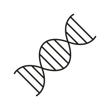 DNA Helix Hattı Simgesi. Genetik Kod, Moleküler Biyoloji ve Biyoteknoloji Ana Hattı Sembolü. Bilimsel Araştırma ve Genomik. Düzenlenebilir Vuruş. İzole Vektör İllüstrasyonu.