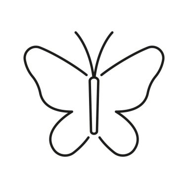 Kelebek Hattı Simgesi. Dönüşüm, Güzellik ve Doğa Sembolü. Zarif Böcek Temsilcisi. Düzenlenebilir Vuruş. İzole Vektör İllüstrasyonu.