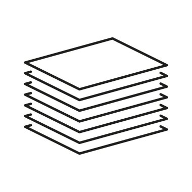 Kağıt Yığını Çizgisi Simgesi. Belge Organizasyonu ve Ofis Özet Sembolü. Evrak işleri ve idari görevler. Düzenlenebilir Vuruş. İzole Vektör İllüstrasyonu.