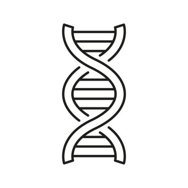 DNA Helix Hattı Simgesi. Genetik Yapı, Moleküler Biyoloji ve Biyoteknoloji Özet Sembolü. DNA dizilimi ve Genomik. Düzenlenebilir Vuruş. İzole Vektör İllüstrasyonu.