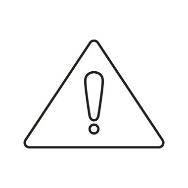 Ünlem İşareti Satır Simgesi Uyarı Üçgeni. Tedbir, Alarm ve Tehlike Tespiti Sembolü. Güvenlik ve Risk Bilinci. Düzenlenebilir Vuruş. İzole Vektör İllüstrasyonu.