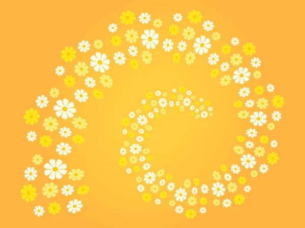 Beyaz, sarı ve turuncu - arka plan (Tema, kartı farklı tonlarında çiçek sarmal (çiçek girdap))