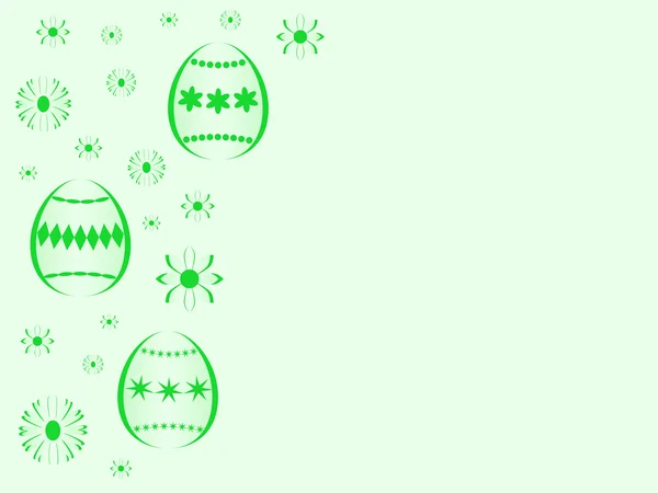 Yumurta ve çiçekli paskalya kartı — Stok Vektör