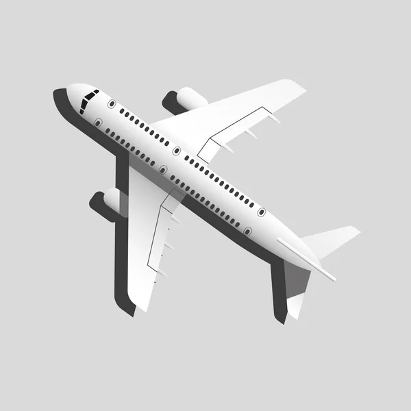 Avión de pasajeros blanco — Vector de stock