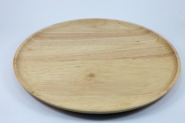 Beyaz arka plan ile ahşap plaka genel bakış