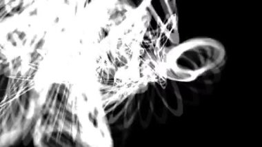 Parlak parçacık etkisi kırmızı, yeşil dalgalı desen karanlıkta. 4k çözünürlük 2B arkaplan