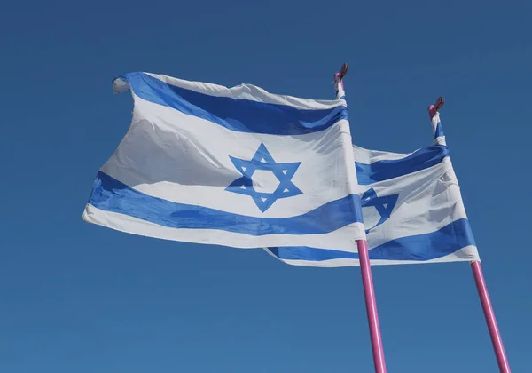 Bendera Negara Israel Adalah Simbol Kemerdekaan Dan Kenegaraan — Stok Foto