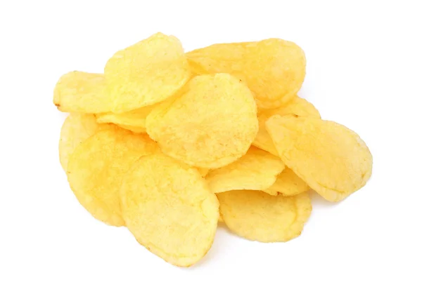 Fried salted potato chips — Stock Photo, Image