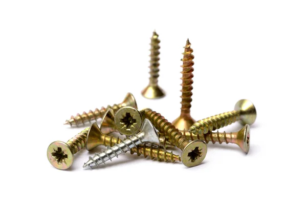 Wood screws isolated — Stock Photo, Image