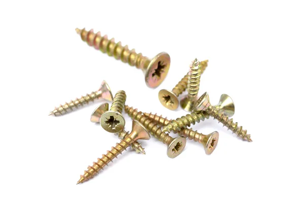 Wood screws isolated — Stock Photo, Image