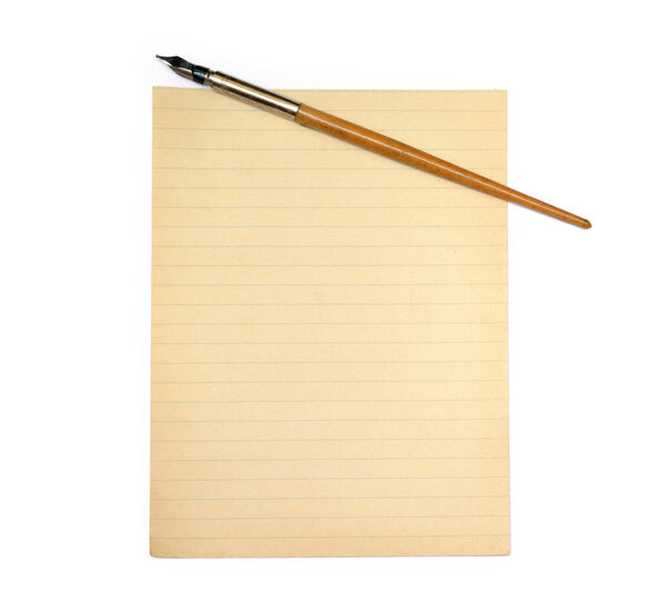  Old pen and lined paper