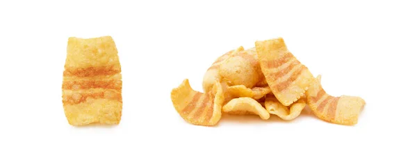 Lanche Batata Frita Com Sabor Bacon Defumado Isolado Fundo Branco — Fotografia de Stock