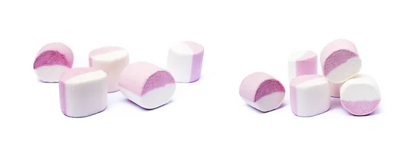 Marshmallow Doce Isolado Fundo Branco — Fotografia de Stock