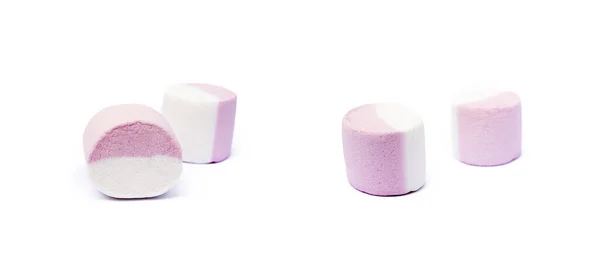 Marshmallow Doce Isolado Fundo Branco — Fotografia de Stock