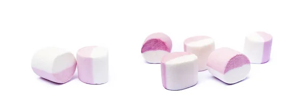 Marshmallow Doce Isolado Fundo Branco — Fotografia de Stock