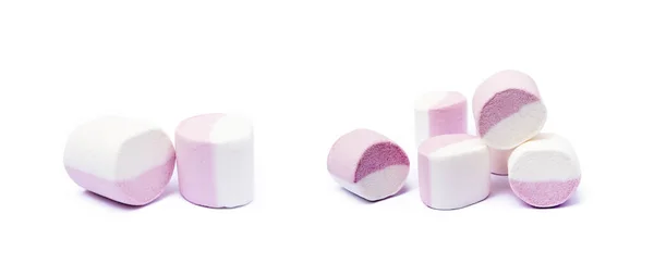 Marshmallow Zoet Geïsoleerd Witte Achtergrond — Stockfoto