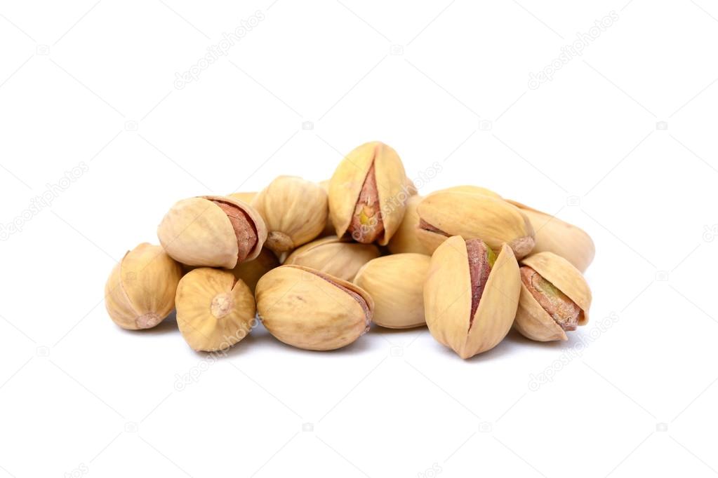 Roasted pistachios isolated