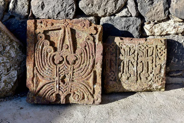 Khachkar Croci Pietra Monastero Sevanavank Armenia — Foto Stock