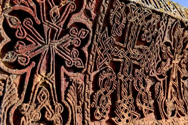 Khachkar Croci Pietra Monastero Sevanavank Armenia — Foto Stock
