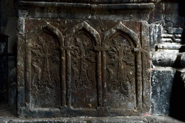 Khachkar Cruces Piedra Armenia Ubicado Monasterio Hovhannavank Armenia Ohanavan Pueblo —  Fotos de Stock