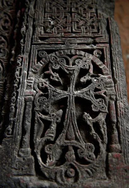 Khachkar Cruces Piedra Armenia Ubicado Monasterio Hovhannavank Armenia Ohanavan Pueblo —  Fotos de Stock