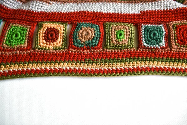 Uncinetto Prodotti Con Fili Multicolori Crochet — Foto Stock