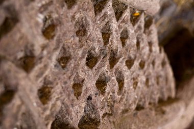 Aruchavank ya da Aruch Katedrali. Ayrıntılar. Aruchi Aziz Gregory Katedrali VII. Yüzyıl. Ermenistan.