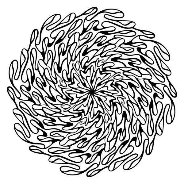 Black and White Abstract Swirl Vector Set, Mandala Coloring Pages