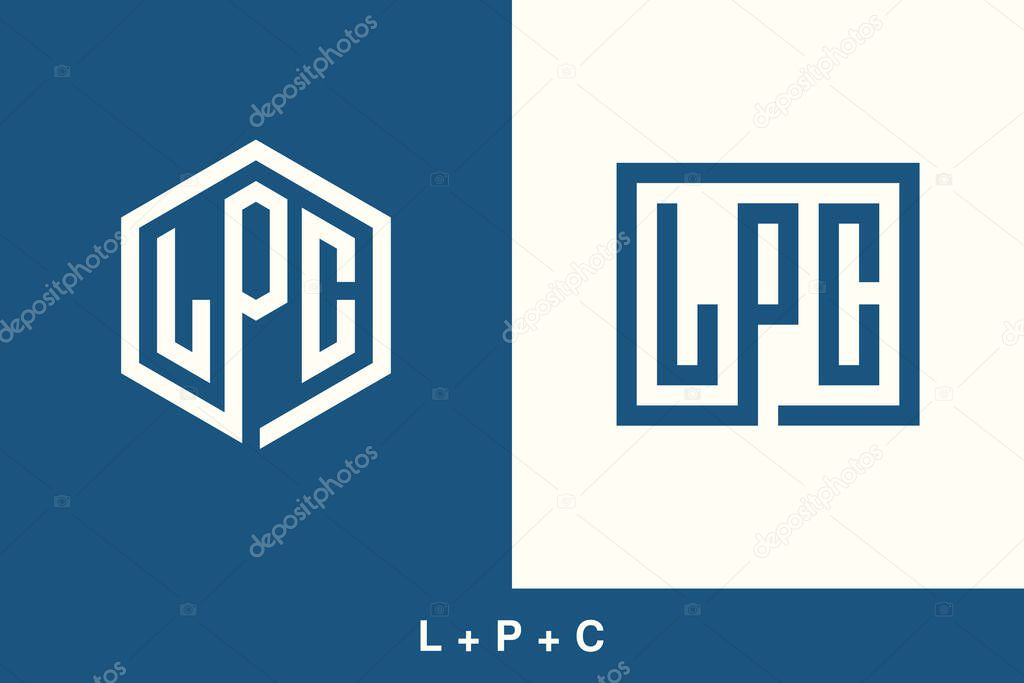 LPC Monogram Logo Design, Modern Geometric Badge Letter mark for Branding and Identity