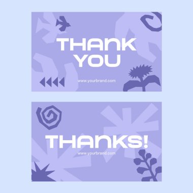 Renkli Soyut Teşekkür Kartı Vektör Kümesi, Modern Renkli Tebrik Kartı Şablonları