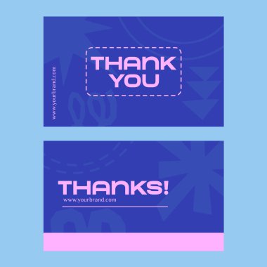 Renkli Soyut Teşekkür Kartı Vektör Kümesi, Modern Renkli Tebrik Kartı Şablonları