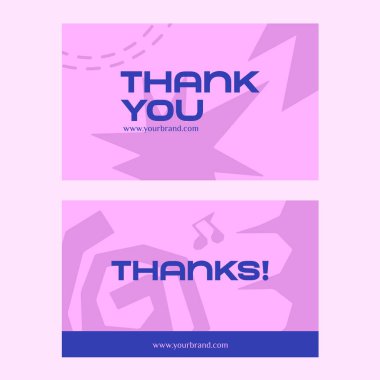 Renkli Soyut Teşekkür Kartı Vektör Kümesi, Modern Renkli Tebrik Kartı Şablonları