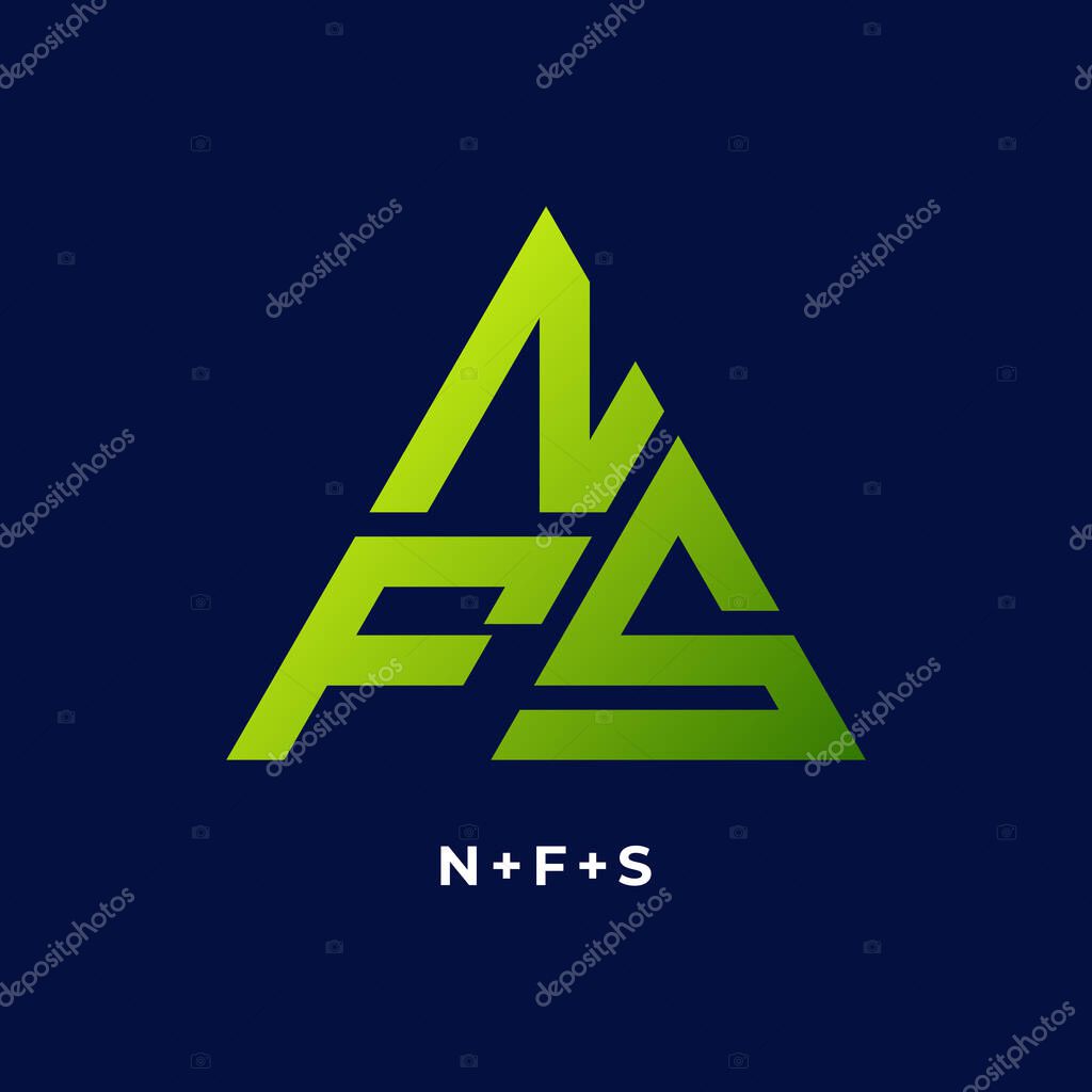 Geometric Monogram Logo Vector, NFS Initial Letter Branding Templates