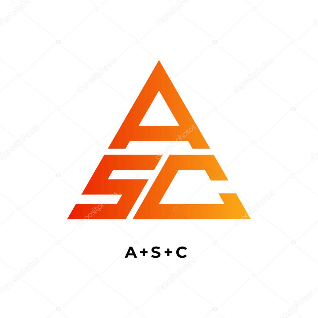 Geometric Monogram Logo Vector, ASC Initial Letter Branding Templates