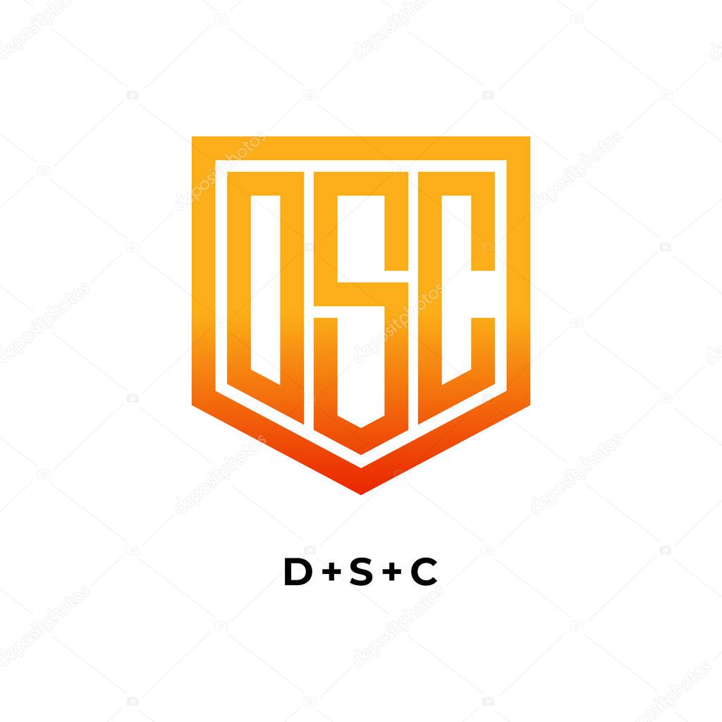 Geometric Monogram Logo Vector, DSC Initial Letter Branding Templates