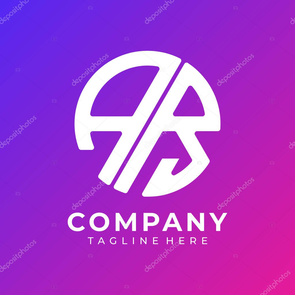 AR Monogram Logo, Modern Letter A R Initials Mark, Circle Shape Minimal Branding Design