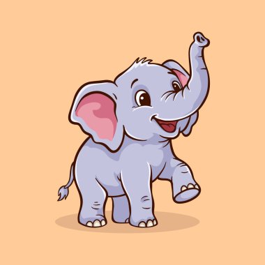 Şirin bebek fil illüstrasyon
