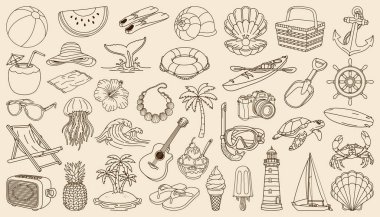 El Yazı Sahili Elementleri Seti, Tropikal Tatil Resimlerinin Ana Hattı