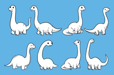 Şirin Bebek Brontosaurus Çizim Vektörü